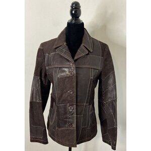 Angelo Woman M Patchwork Lamb Leather Jacket Italy Suede Chick
